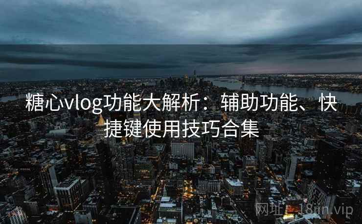 糖心vlog功能大解析：辅助功能、快捷键使用技巧合集  第1张