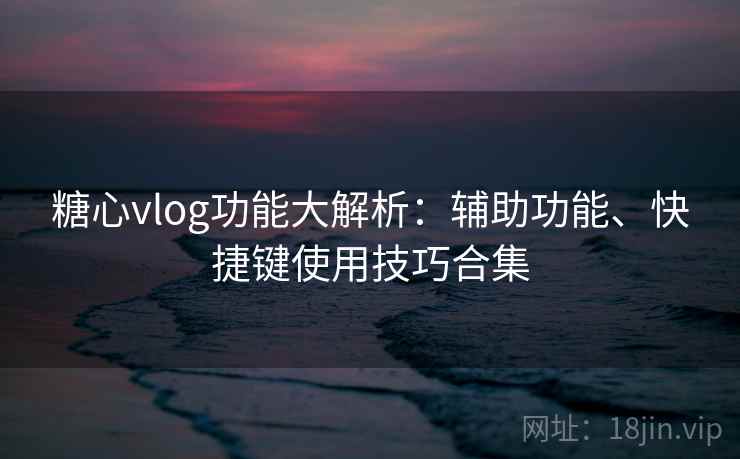糖心vlog功能大解析：辅助功能、快捷键使用技巧合集  第2张