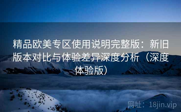 精品欧美专区使用说明完整版：新旧版本对比与体验差异深度分析（深度体验版）  第2张