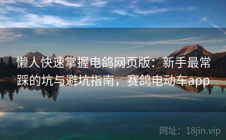 懒人快速掌握电鸽网页版：新手最常踩的坑与避坑指南，赛鸽电动车app  第2张