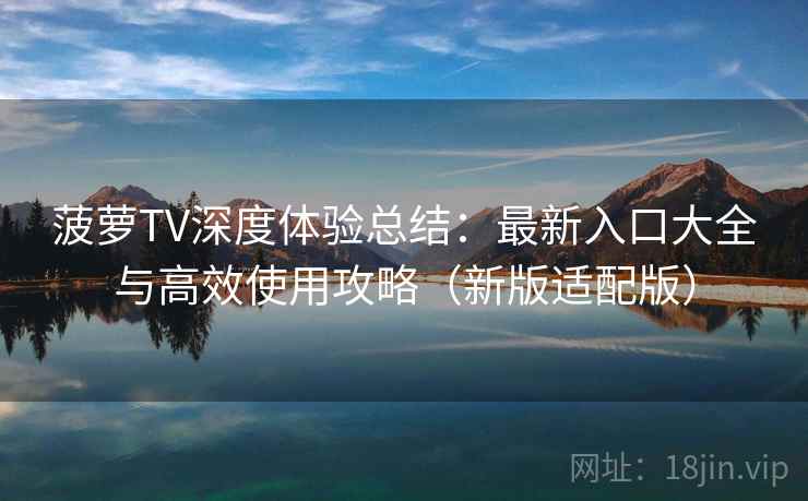 菠萝TV深度体验总结：最新入口大全与高效使用攻略（新版适配版）