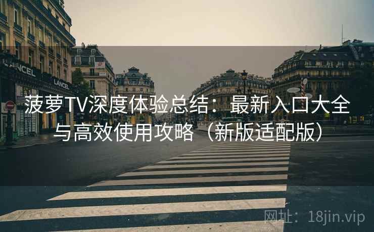菠萝TV深度体验总结：最新入口大全与高效使用攻略（新版适配版）