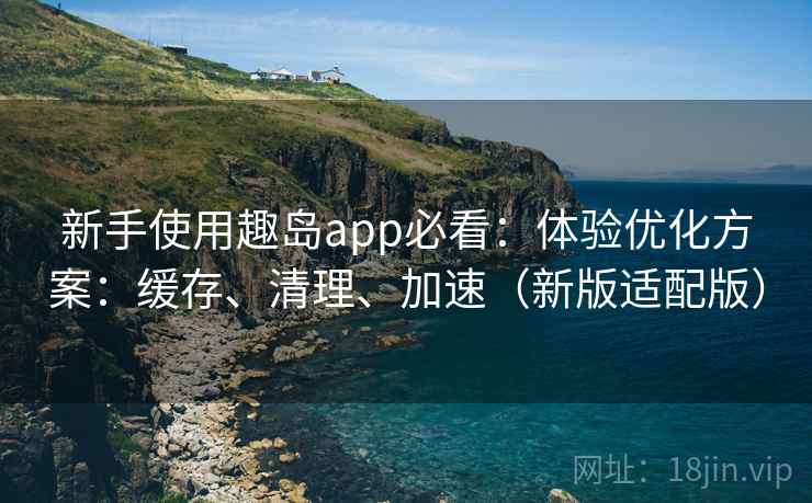 新手使用趣岛app必看：体验优化方案：缓存、清理、加速（新版适配版）