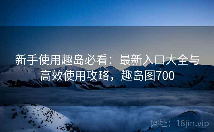 新手使用趣岛必看:最新入口大全与高效使用攻略,趣岛图700