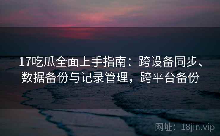 17吃瓜全面上手指南:跨设备同步、数据备份与记录管理,跨平台备份