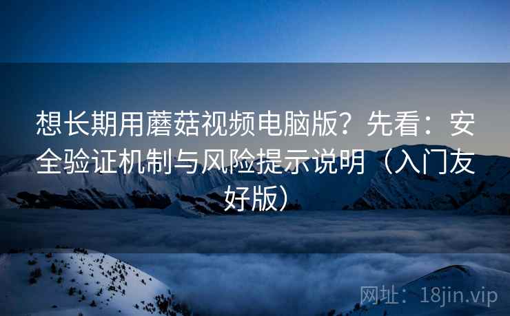 想长期用蘑菇视频电脑版?先看:安全验证机制与风险提示说明(入门友好版)