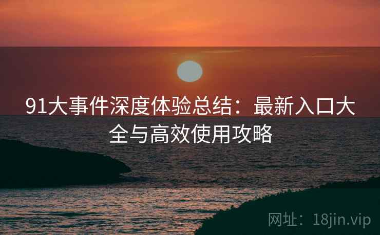 91大事件深度体验总结:最新入口大全与高效使用攻略