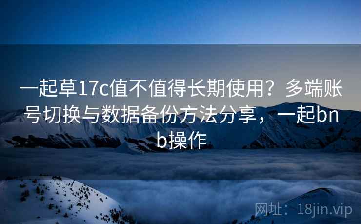 一起草17c值不值得长期使用?多端账号切换与数据备份方法分享,一起bnb操作