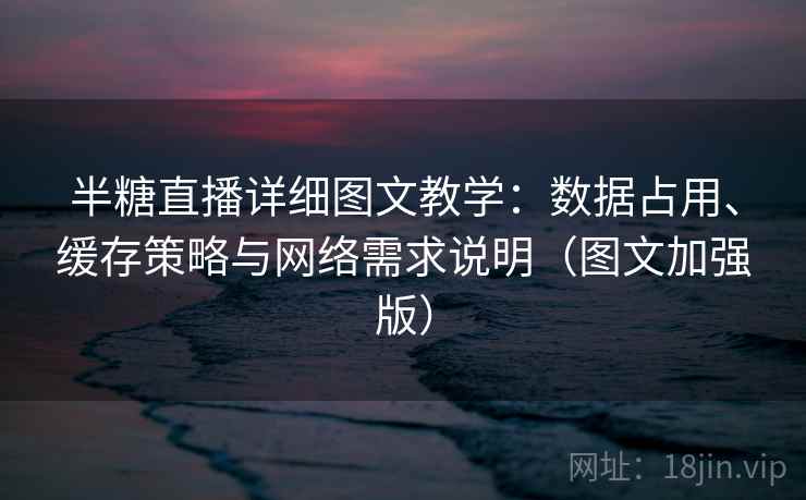 半糖直播详细图文教学:数据占用、缓存策略与网络需求说明(图文加强版)